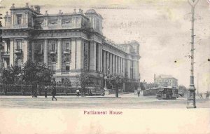 Parliament House Tram Melbourne Victoria Australia 1924 postcard