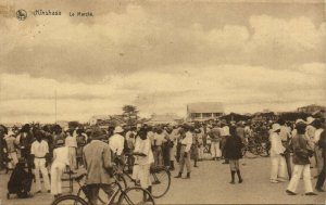 PC BELGIAN CONGO, KINSHASA, LE MARCHÃ, Vintage Postcard (b33295)