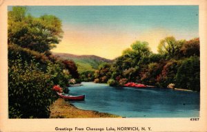Neww York Norwich Greetings From Chenango Lake