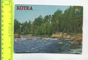 475284 Finland Kotka coat of arms rapids Old postcard