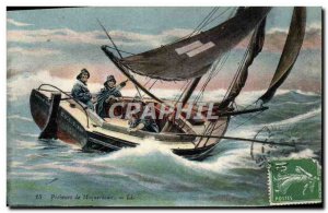 Postcard Old Fishing Boat Sailboat Pecheurs mackerel