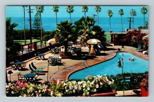 La Jolla CA-California, La Valencia Hotel, Pool, Advertising, Chrome Postcard 