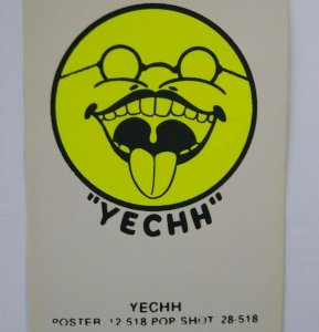 Psychedelic Mod Hippy Art Vintage YECHH Pop Shot Sticker Tom Gatz? Happy Face