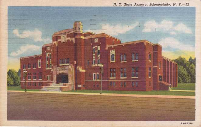 Schenectady NY, New York - NY State Armory - pm 1954 - Linen