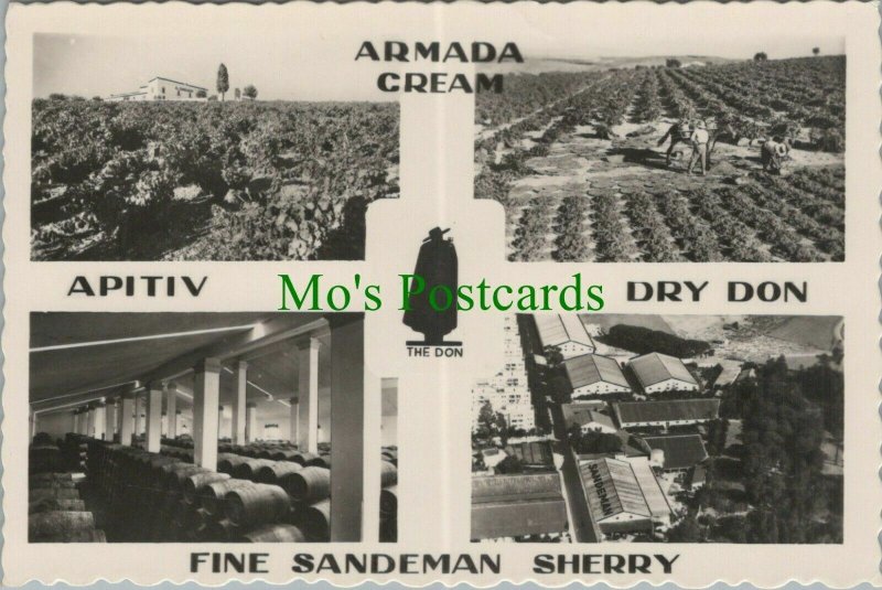 Food & Drink Postcard-Fine Sandeman Sherry, Armada Cream, Apitiv Dry Don RS28413