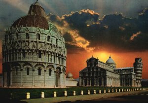 Postcard The Medieval Roman Catholic Cathedral Lights & Colors Pisa Italy