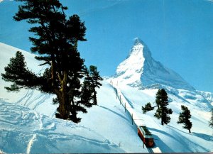 Switzerland Zermatt Gornergratbahn Mit Matterhorn 1971