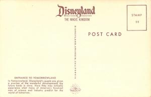 Disneyland, E-5, Entrance to Tomorrowland, Vintage Postcard