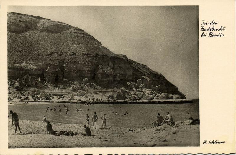 libya, BARDIA, EL BURDI, Beach Scene (1940s) H. Schlösser Photo