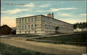 St. Albans VT Willard Mfg. Co Factory c1910 Postcard