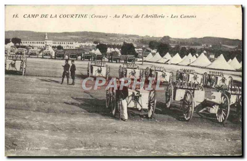 Old Postcard Camp De La Courtine At Park From & # 39Artillerie Guns Army