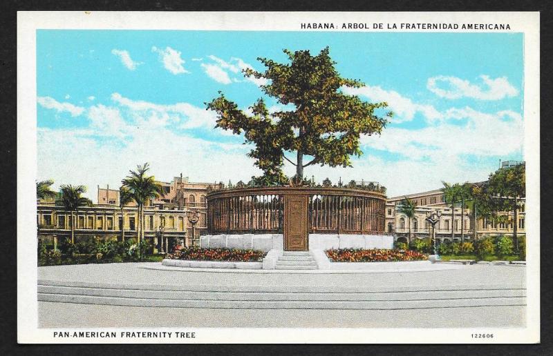 Plaza View PanAmerican Fraternity Tree Havana CUBA Unused c1920s