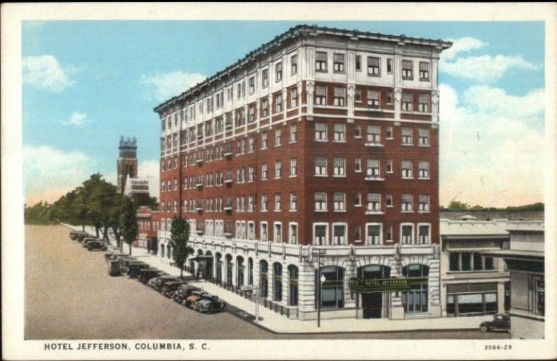 Columbia SC Hotel Jefferson c1920 Postcard rpx