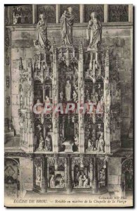 Old Postcard Brou Church Marble altarpiece of the Chapel of the Virgin