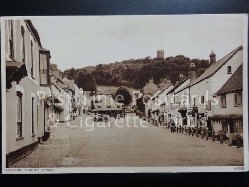 Somerset: Dunster, Market Street, Old PC showing DUNSTER CAFE & POSTCARD SHOP