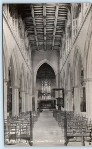 RPPC THAXTED Church Nave & High Altar Essex England UK Postcard
