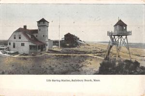 Salisbury Beach Massachusetts Life Saving Station Antique Postcard K69247