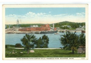 ME - Bucksport. Maine Seaboard Paper Mill ca 1931  (crease)