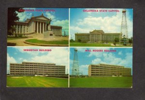 OK State Capitol Sequoyah Bldg Will Rogers Oklahoma City Postcard Multi View