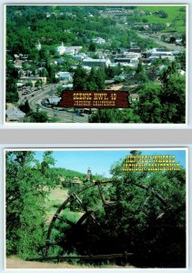 2 Postcards JACKSON, California CA ~ HIGHWAY 49 & Kennedy Wheels Mining 4x6