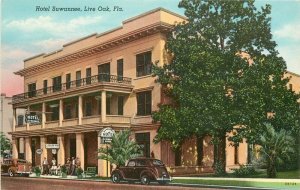 Live Oak Florida Hotel Suwannee Luneburg Teich roadside 1930s Postcard 21-6884