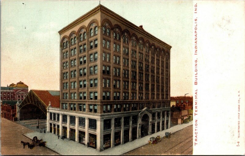 Postcard Traction Terminal Building in Indianapolis Indiana~131133