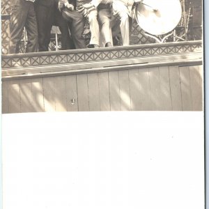 c1910s Theatre Band Group RPPC Funny Actor Entertainers Pose Odd Real Photo A142