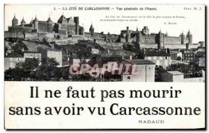 Old Postcard La Cite Carcassonne Vue Generale I & # 39Ouest