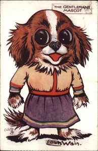 Louis Wain Dog MASCOT Series TUCK 4091 SCARCE Vintage Postcard