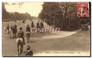 Old Postcard Paris L & # 39Avenue the Bois de Boulogne Horse