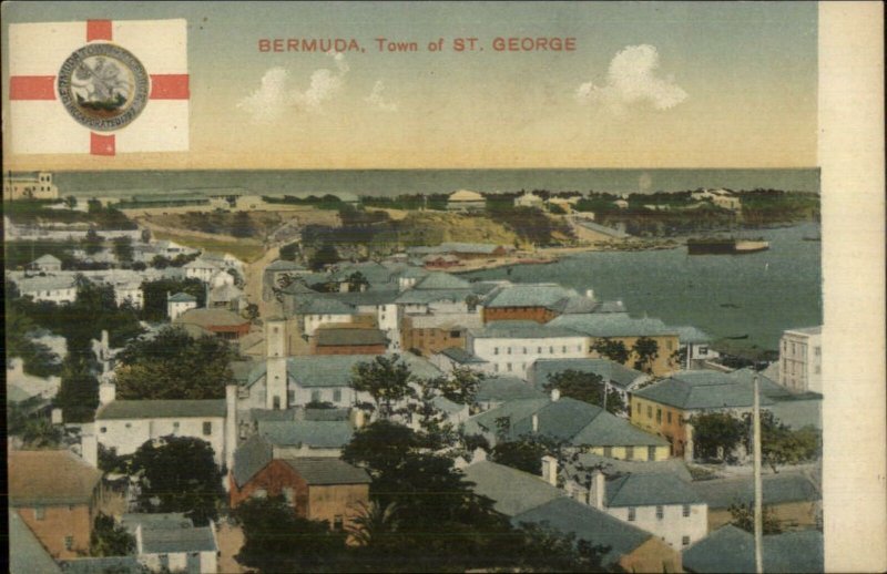 Bermuda Flag Emblem Series St. Geroge R.O. Clifford 1910 Postcard