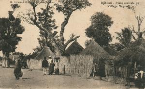 DJIBOUTI EAST AFRICA VILLAGE NEGRO ANTIQUE POSTCARD