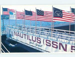 1980's USA FLAGS AT NAUTILUS MEMORIAL Groton Connecticut CT hp8726
