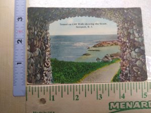 Postcard Tunnel on Cliff Walk showing the Ocean, Newport, Rhode Island