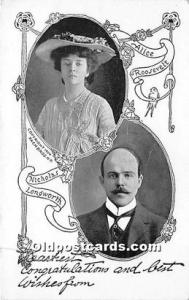 Alice Roosevelt & Nicholas Longworth President Theodore Roosevelt Unused ligh...