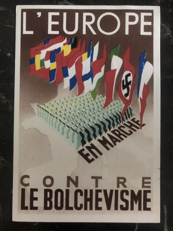 1942 Paris France Picture Postcard cover Europe against the Bolshevism