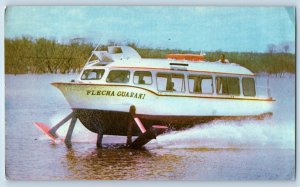 Asuncion Paraguay Postcard Itaipu Lake Hydrofoils Aliscafos Itaipu S.A. c1950's
