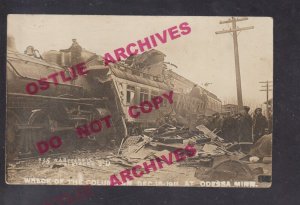 Odessa MINNESOTA RPPC 1911 TRAIN WRECK railroad COLUMBIAN Disaster nr Ortonville