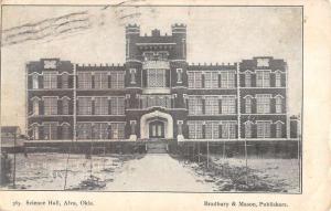 Alva Oklahoma Science Hall Street View Antique Postcard K78197