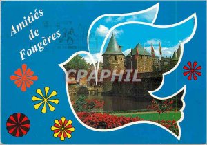 'Modern Postcard Fougeres L and L L''Entree du Chateau and the Etang de Couarde'