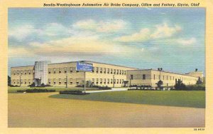 Bendix Westinghouse Automotive Air Brake Factory Elyria Ohio linen postcard