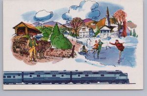 New England Central Railroad, New England Scenes, Vintage Chrome Art Postcard