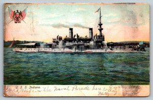 US Navy  USS Indiana Postcard  1906