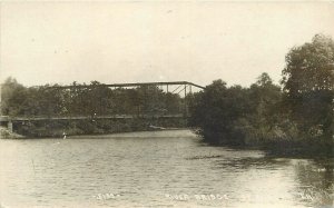 Postcard RPPC Wisconsin Lake Mills Truss Girder Bridge Cook 23-5894