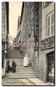 Postcard View Of Old Morlaix Hundred Steps