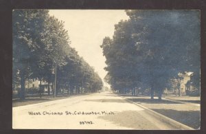 RPPC COLDWATER MICHIGAN WEST CHICAGO STREET SCENE REAL PHOTO POSTCARD