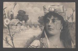 3103584 ROMANIAN Type Woman in Costume Old PHOTO Art Nouveau PC