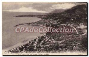 Old Postcard Menton Garavan and view from the Italian border