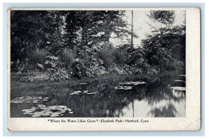 c1900s Where the Water Lillies Grow, Elizabeth Park Hartford CT PMC Postcard