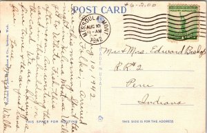 Federal Building and Post Office Missoula Montana Postcard 1942